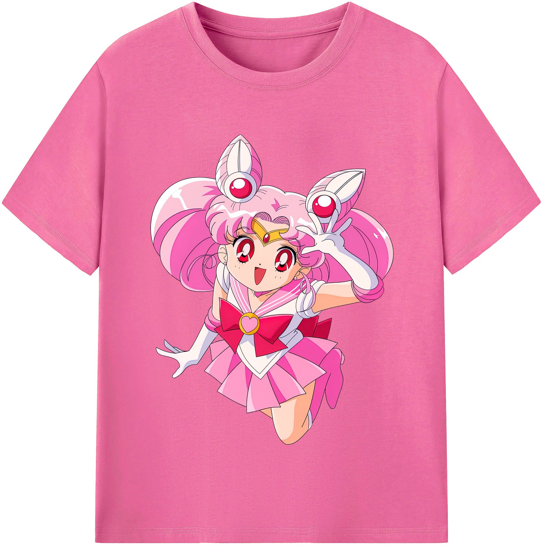 （画像用） 美少女戦士セーラームーン ちびうさ Sailor Moon Chibiusa Tsukino Usagi Small Lady Serenity レディースカジュアルプリントTシャツ（綿100％）